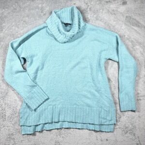 The Limited Ribbed Sweater Women's M Blue Cowl Neck Pullover Soft